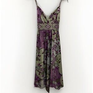 Vtg Morgan McFeeters | Seafoam Satin Floral Dress Sz 8 Cocktail Formal